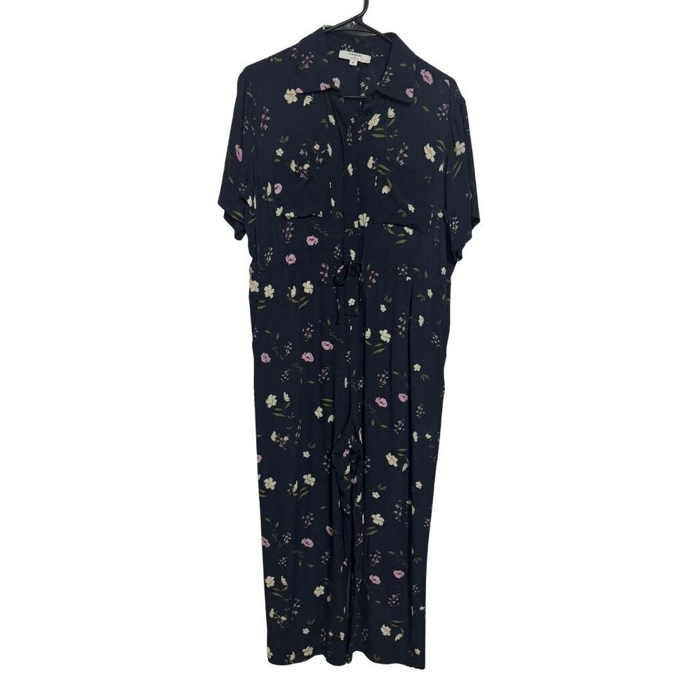 THAKOON COLLECTION x RTR Womens Collared Jumpsuit Navy Floral Size 6 - Picture 3 of 9